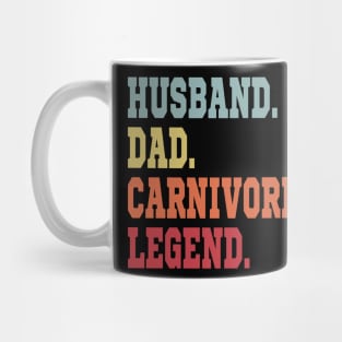 HUSBAND DAD CARNIVORE LEGEND FUNNY MEAT LOVING SPORTY FATHER Mug